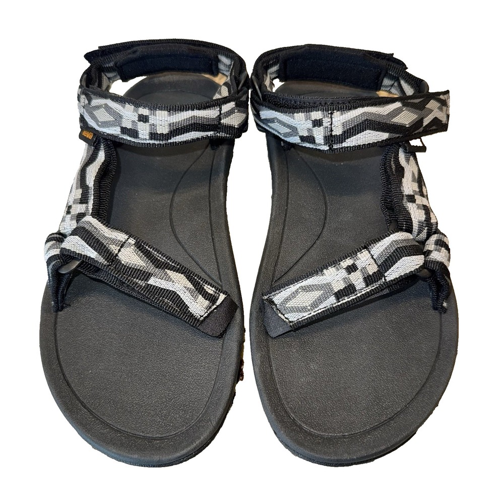 Teva Youth Sandals Black Gray Geometric Hurricane NEW(1019390Y) Size 4 Hook Loop